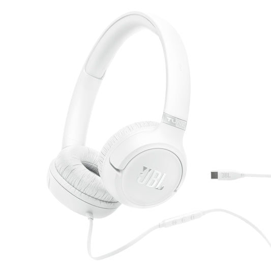 JBL Tune 530 USB-C Wired on ear Headphones - White