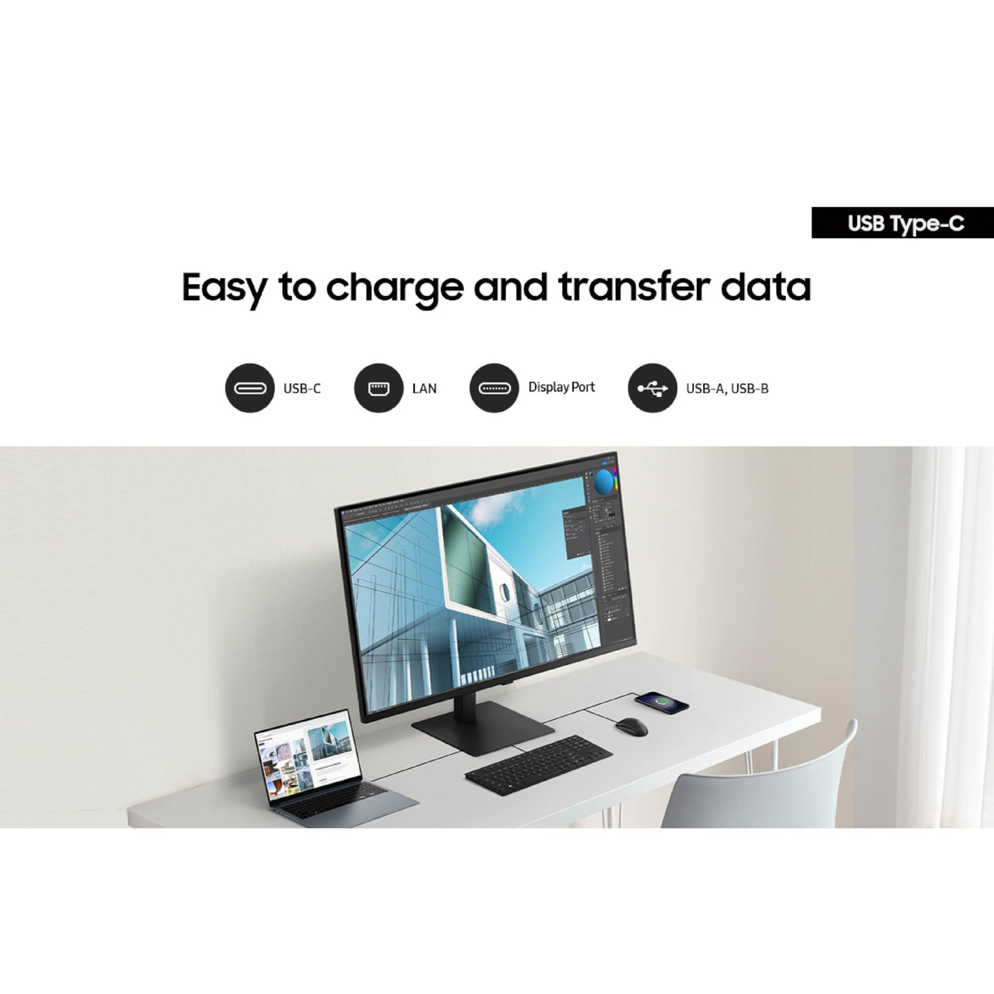 Samsung 37-inch ViewFinity S8 (S80UD) 4K UHD HDR10 Computer Monitor - LS37D800UANXZA