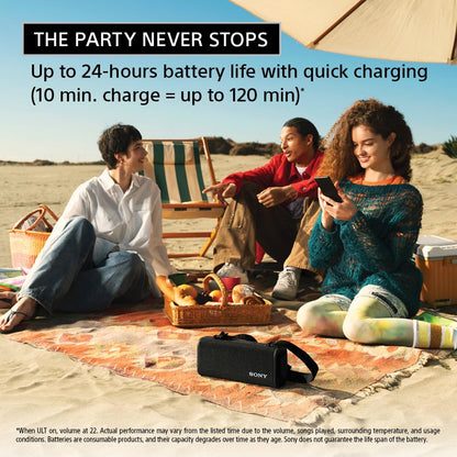 Sony ULT Field 3 Wireless Portable Bluetooth Speaker, Waterproof, 24 Hour Battery and Shoulder Strap (SRSULT30W), Off White