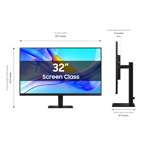 Samsung 32-in ViewFinity S8 (S80UD) 4K UHD IPS HDR10 Computer Monitor, KVM Switch, Eye Care, LS32D800UBNXGO (2025)
