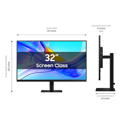 Samsung 32-in ViewFinity S8 (S80UD) 4K UHD IPS HDR10 Computer Monitor, KVM Switch, Eye Care, LS32D800UBNXGO (2025)