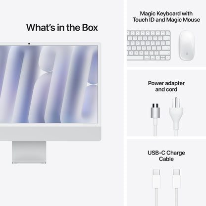 Apple 24-inch iMac with Retina 4.5K display: M6 chip with 12-core CPU and 12-core GPU, 16GB, 512GB SSD - Silver - MH154LL/A