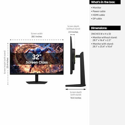 Samsung 32-in Computer Monitor - 6K, IPS, 165Hz (DLG 3K 330Hz), DP 2.1 - LS32HG802ESXZA (2026)