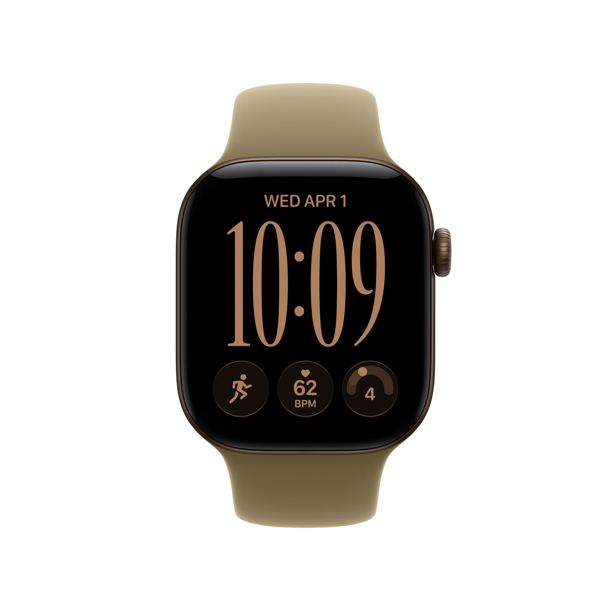 Apple Watch Series 12 GPS + Cellular 42mm Dark Bronze Aluminum Case with Olive Sport Band - S/M - MJG44LS/A (2026)