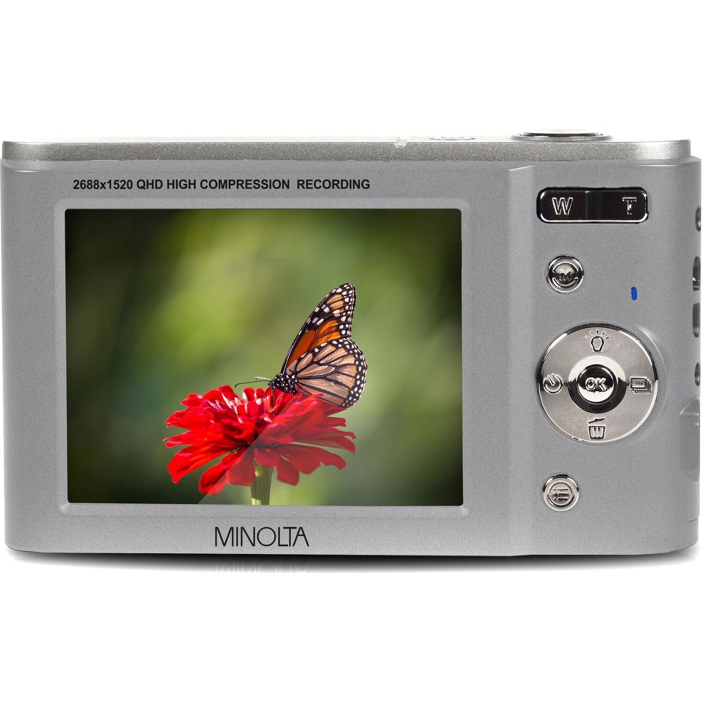 Minolta MND20 44 MP / 2.7K Quad HD Digital Camera (Silver)