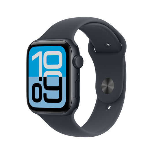 Apple Watch SE 3 GPS 44mm Midnight Aluminum Case with Midnight Sport Band - M/L - MEHQ4LW/A - (Fall 2025)