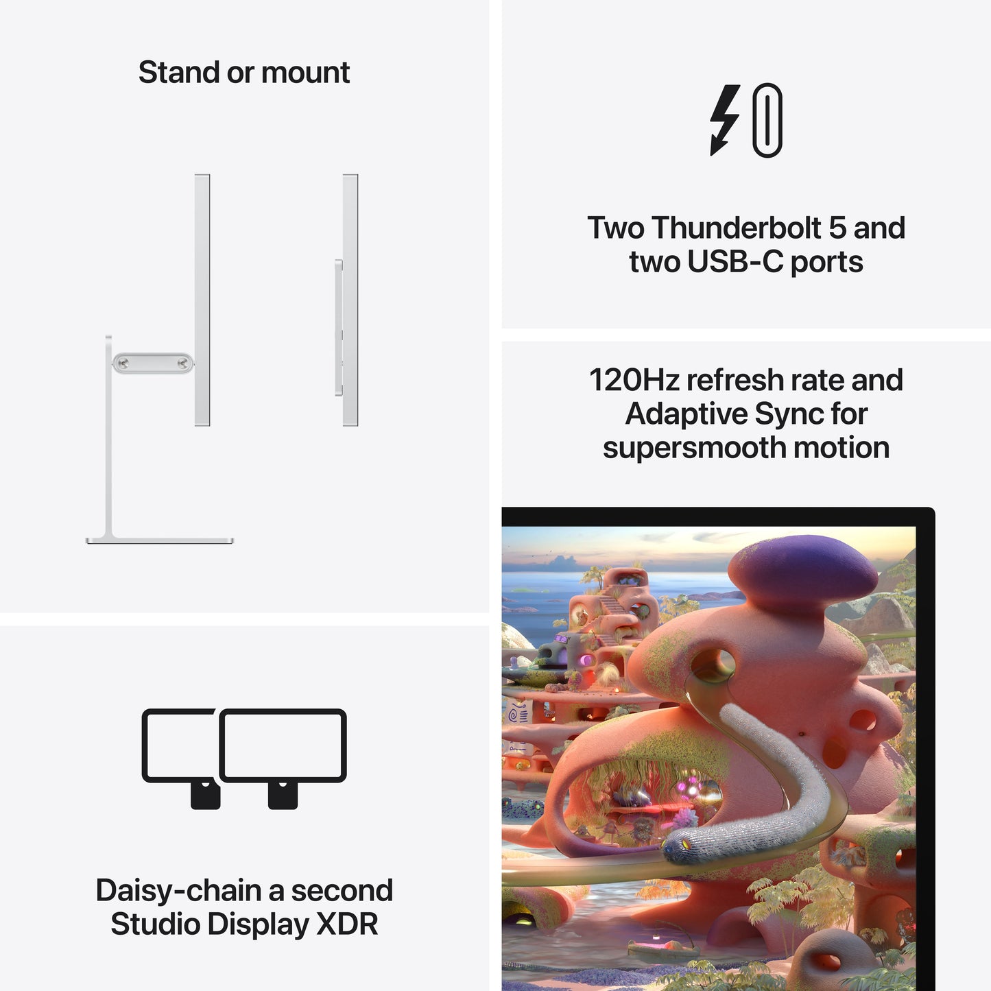 Apple Studio Display XDR - Standard glass - Tilt- and height-adjustable stand - MFEL4LL/A - (2026)