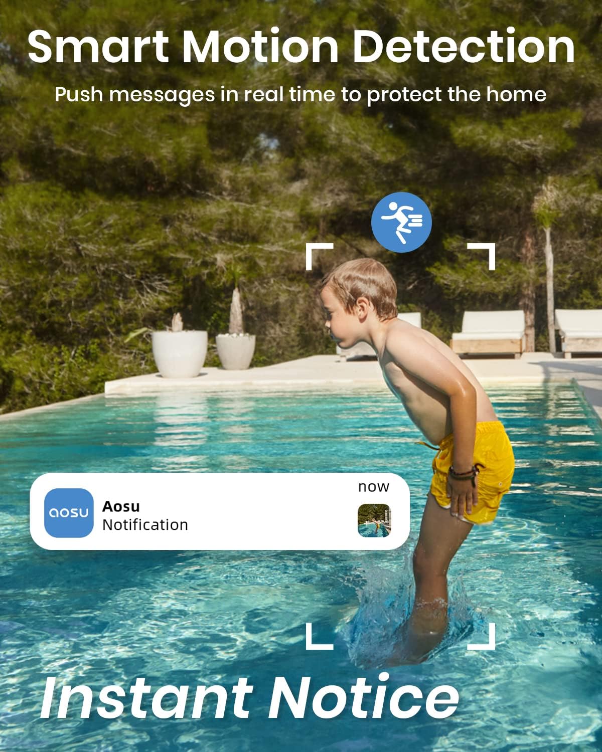 AOSU 2K Security Cameras Outdoor/Home, 360°Pan-Tilt View Timed Cruise 2.4G WiFi Security Camera with Motion Tracking, Spotlight & Siren, 2-Way Audio, Full Color Night Vision, Waterproof