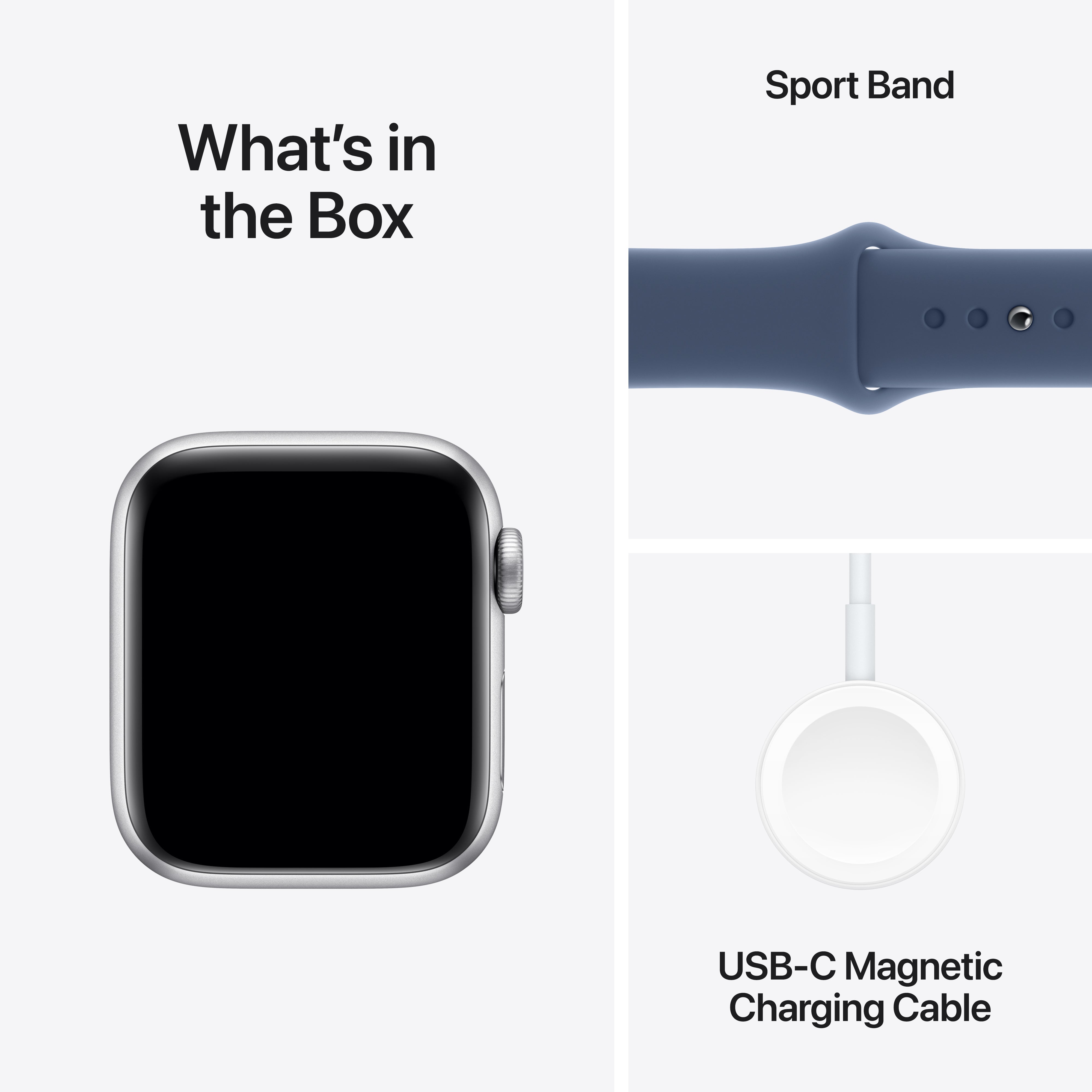 Apple Watch SE GPS 40mm Silver Aluminum Case with Denim Sport Band - M