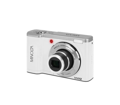 Minolta MNB5Z 48 MP / 5K Ultra HD Dual Lens Digital Camera w/5x Optical Zoom (White)