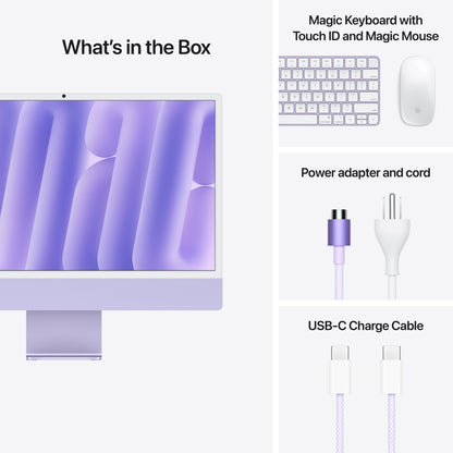 Apple 24-inch iMac with Retina 4.5K display: M4 chip w 10C CPU / 10C GPU, 256GB SSD, 16GB Memory - Purple - MWV63LL/A (Fall 2024)