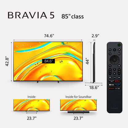 Sony BRAVIA 5 98-in 4K Mini LED Smart TV, 120hz K-98XR50 (2025)