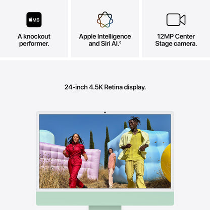 Apple 24-inch iMac with Retina 4.5K display: M6 chip with 10-core CPU and 10-core GPU, 16GB, 256GB SSD - Green - MH084LL/A