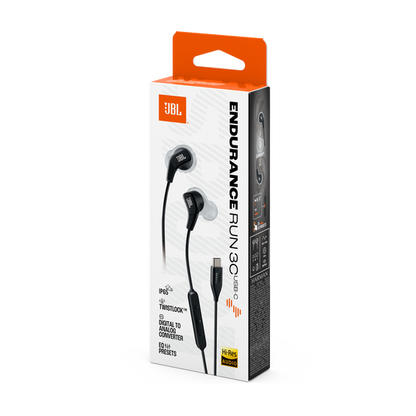 JBL Endurance Run Sport USB-C wired in ear headphone - Black
