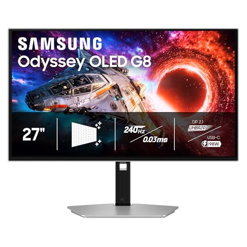 Samsung 27-in Computer Monitor - QD-OLED, UHD, 240Hz, DP 2.1, USB-C, Black Design, HAS - LS27HG802SNXZA (2026)