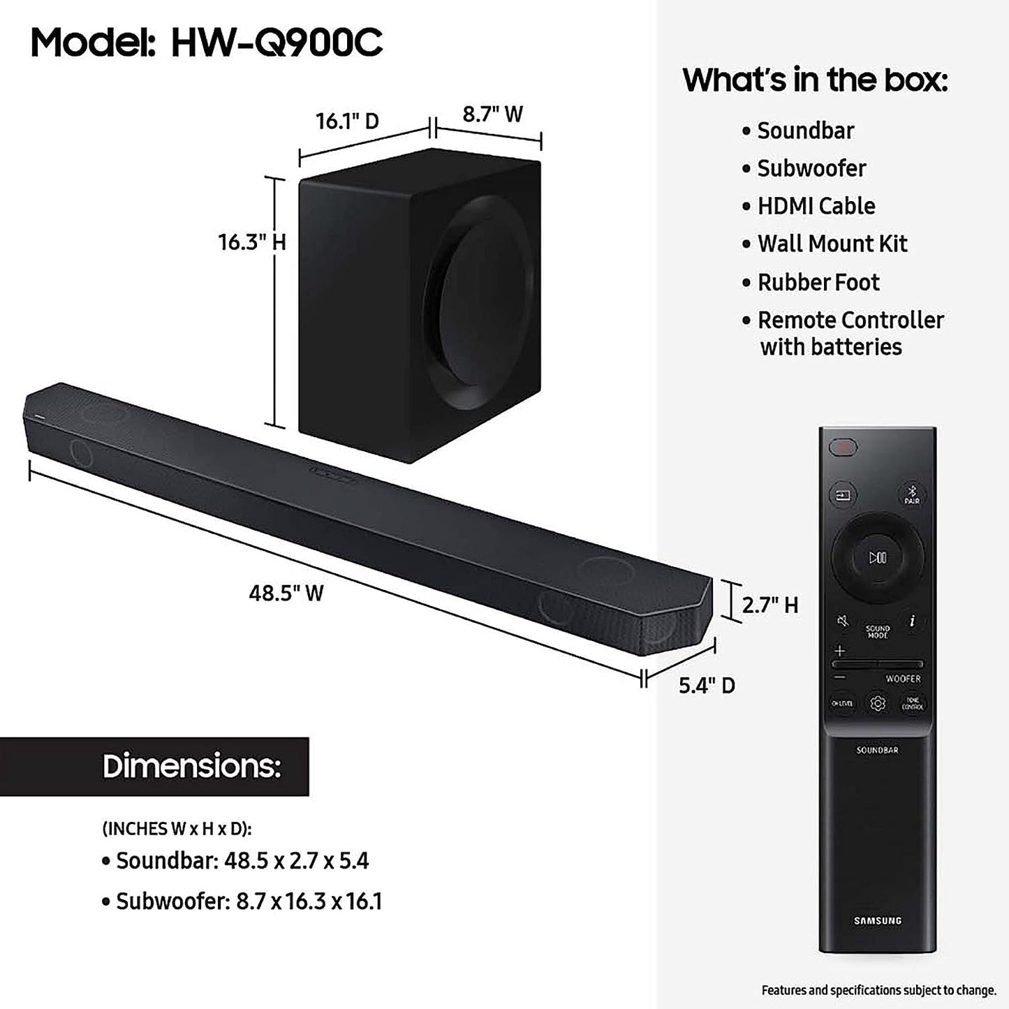 (Open Box) Samsung HW-Q900C 7.1.2ch Soundbar (2023)