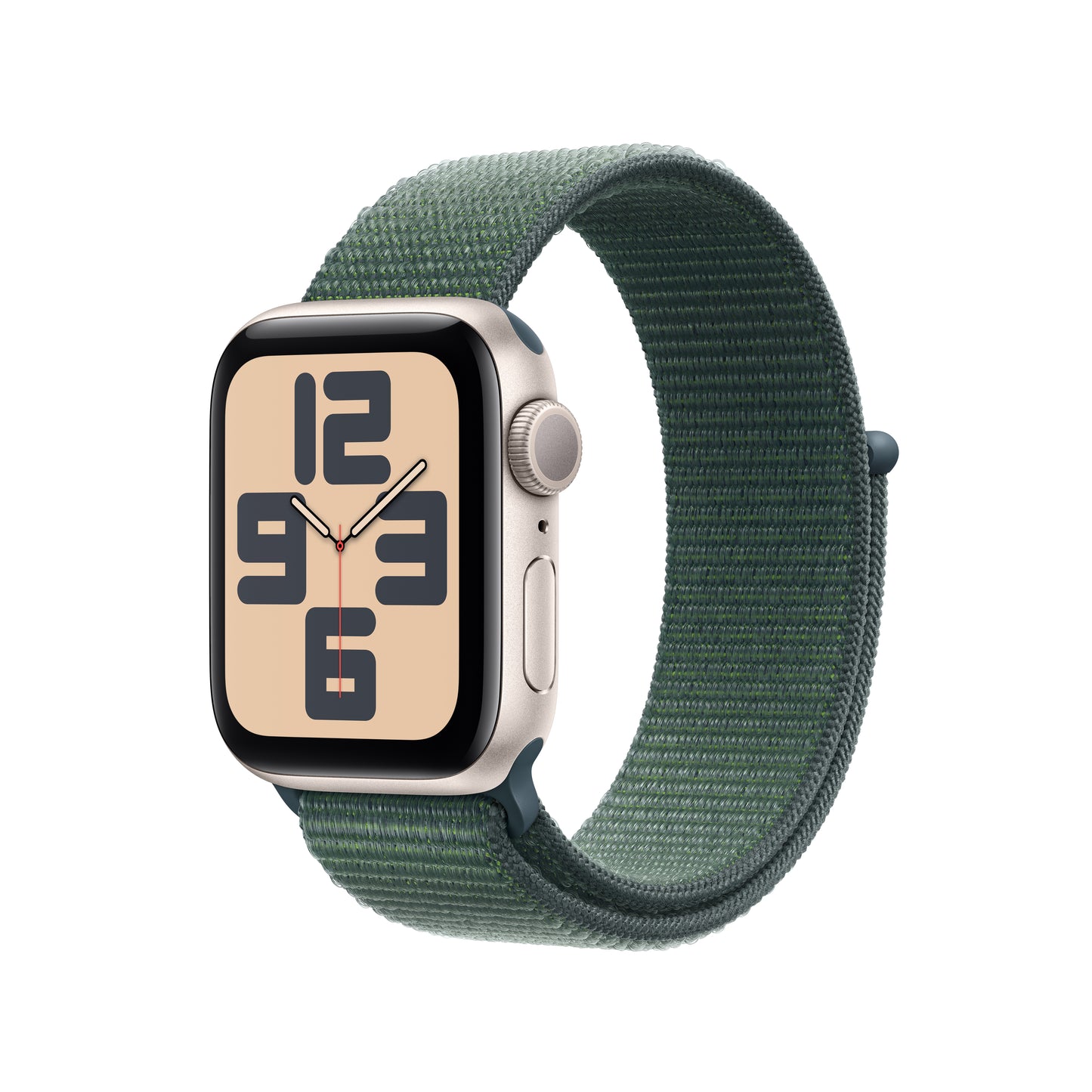 (Open Box) Apple Watch SE GPS 40mm Starlight Aluminum Case with Lake Green Sport Loop - MXEH3LL/A (2024)