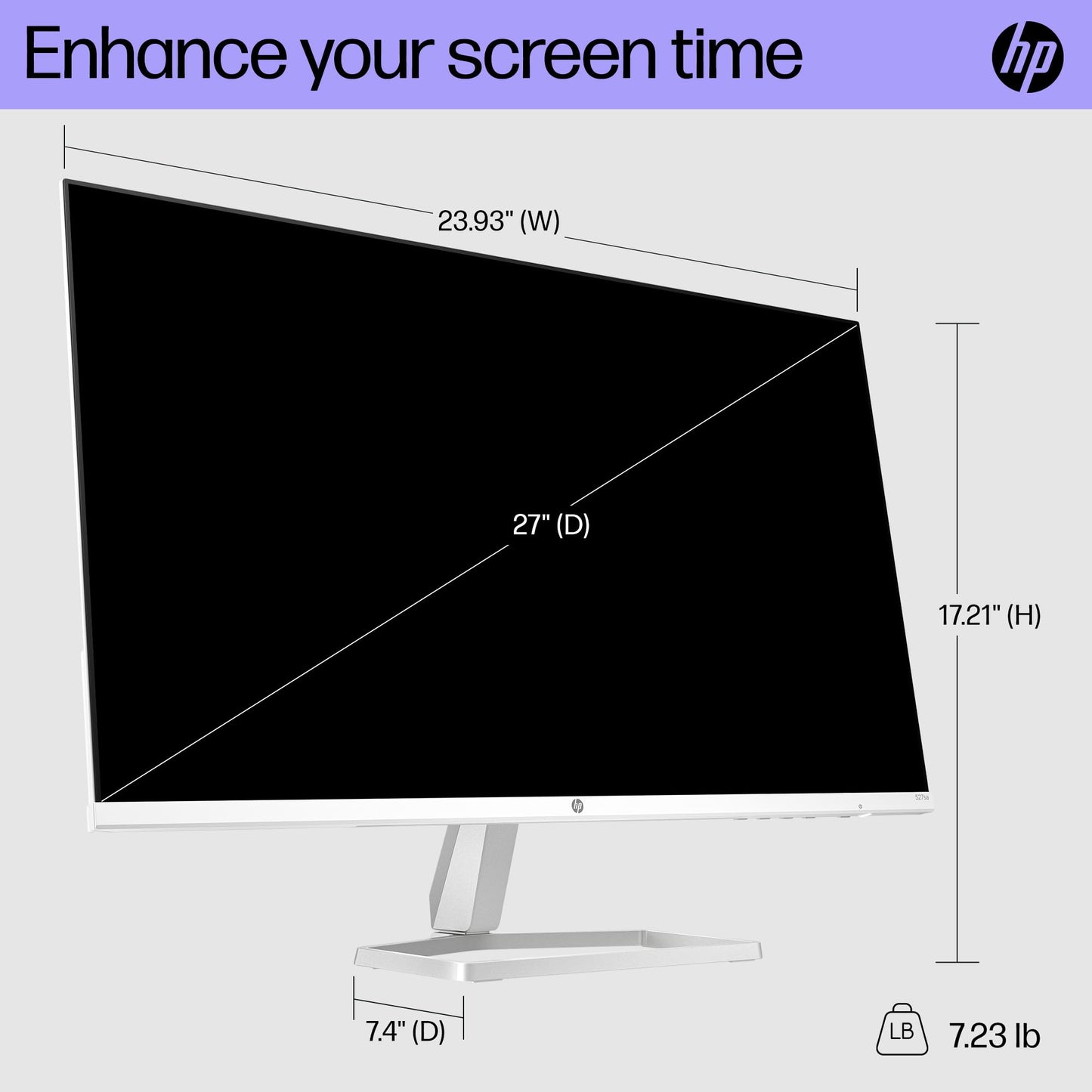 HP Series 5 27-in FHD Computer Monitor, Full HD, IPS Panel, 1500:1 Contrast, 300 nits, Eye Ease with Eyesafe Certification, 527sa