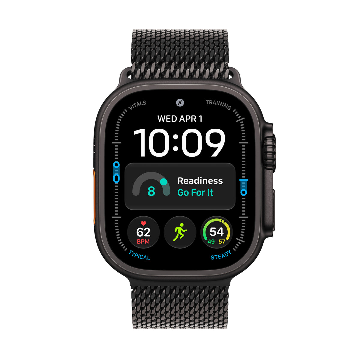 Apple Watch Ultra 4 GPS + Cellular 49mm Black Titanium Case with Black Titanium Milanese Loop - L - MJAX4LS/A (2026)