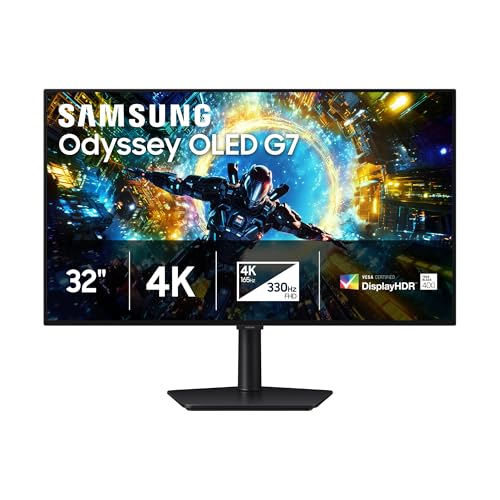 Samsung 32-in Computer Monitor - WOLED, UHD, 165Hz (DLG FHD 330Hz), Black Design, HAS - LS32HG732SNXZA (2026)