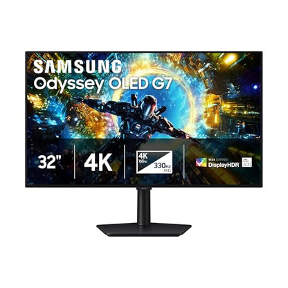 Samsung 32-in Computer Monitor - WOLED, UHD, 165Hz (DLG FHD 330Hz), Black Design, HAS - LS32HG732SNXZA (2026)