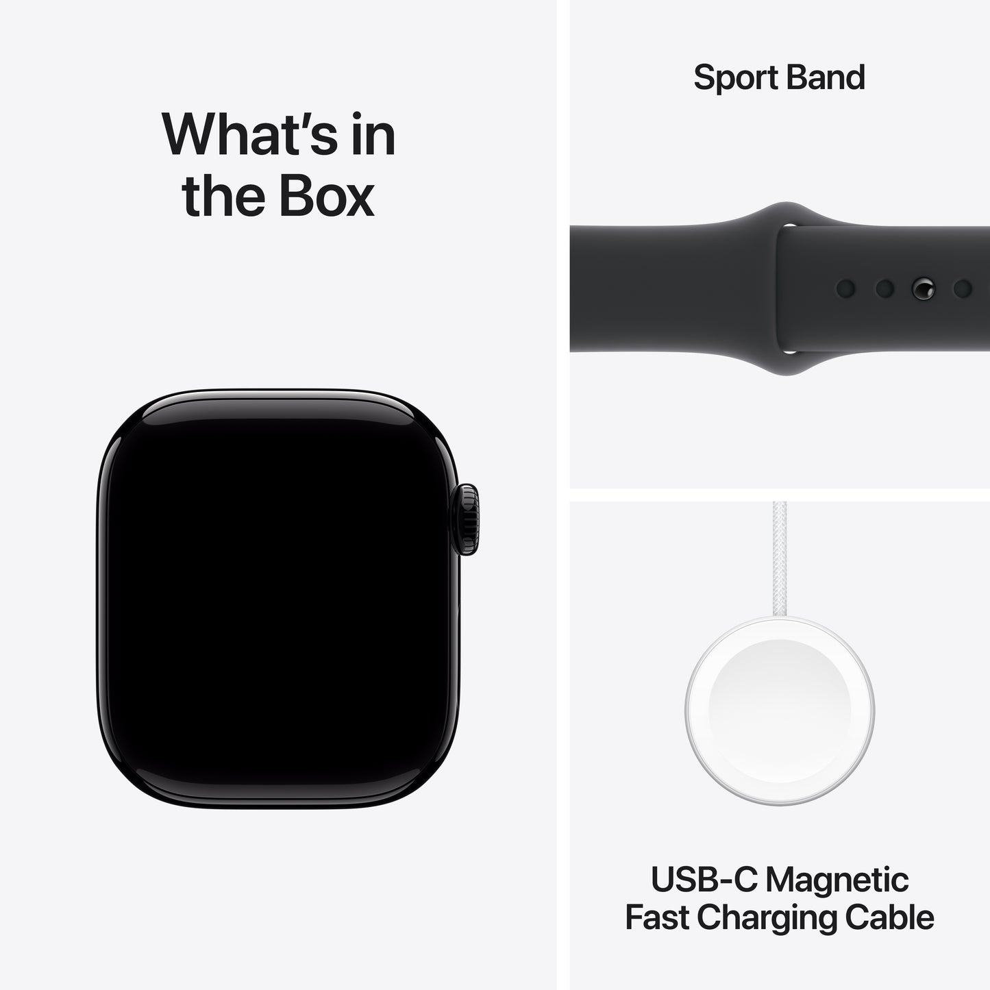 Apple Watch Series 10 GPS + Cellular 42mm Jet Black Aluminum Case with Black Sport Band - M/L - MWX73LW/A (2024)