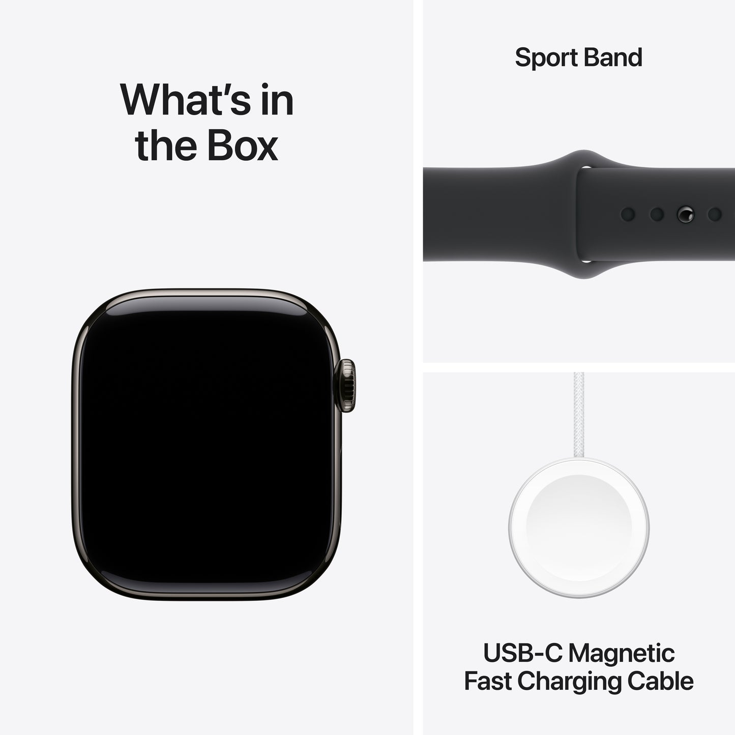 (Open Box) Apple Watch Series 10 GPS + Cellular 42mm Slate Titanium Case with Black Sport Band - M/L - MWXH3LW/A (2024)