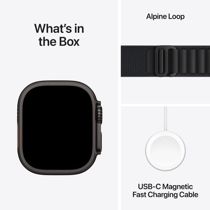 (Open Box) Apple Watch Ultra 3 GPS + Cellular 49mm Black Titanium Case with Black Alpine Loop - Small - MF0Q4LW/A - (Fall 2025)