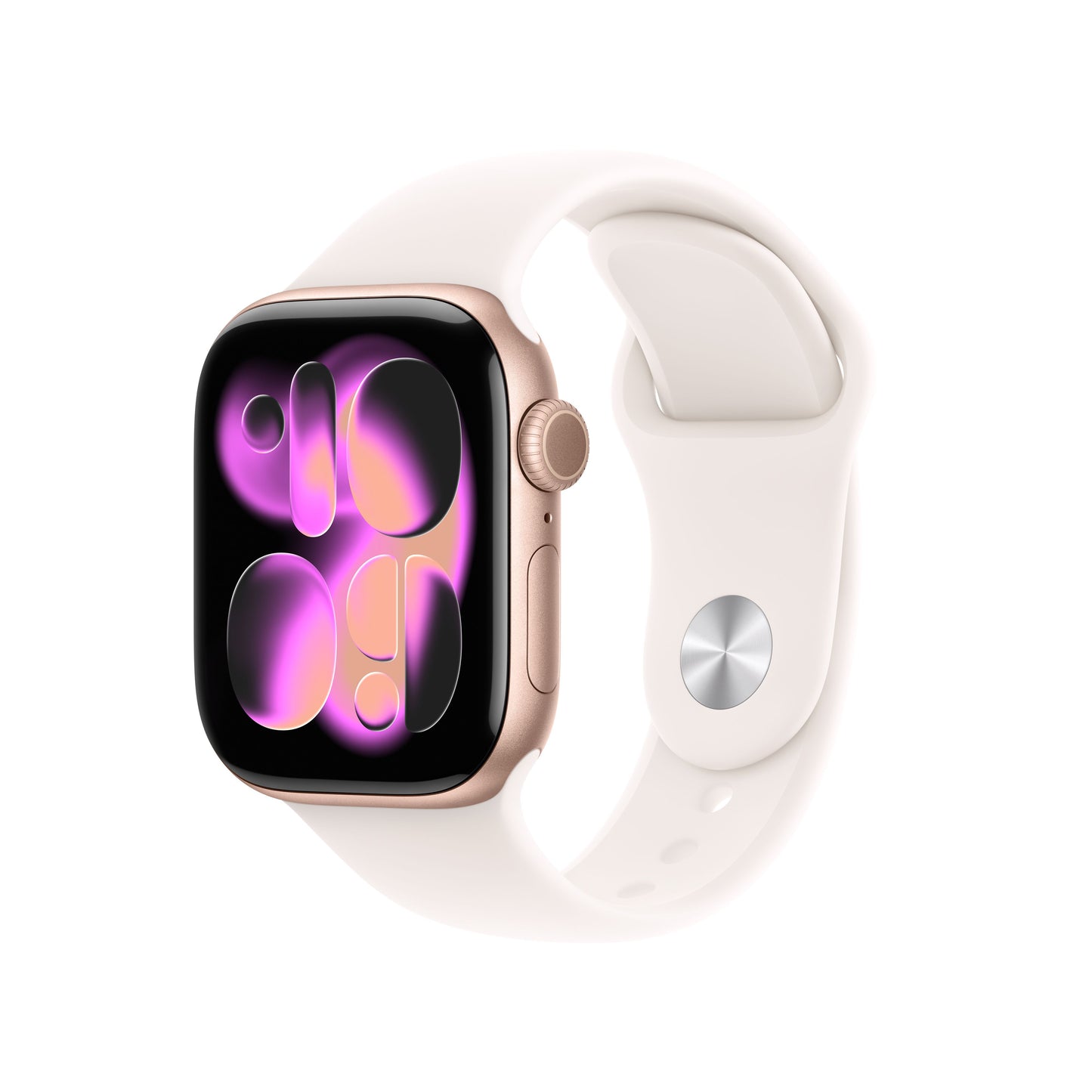 Apple Watch Series 11 GPS 42mm Rose Gold Aluminum Case with Light Blush Sport Band - S/M - MEU04LW/A - (Fall 2025)