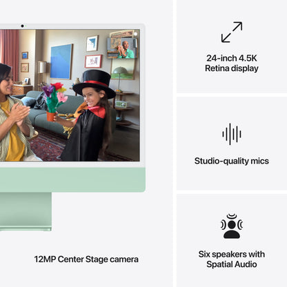 (Open Box) Apple 24-inch iMac with Retina 4.5K display: M4 chip w 10C CPU / 10C GPU, 512GB SSD, 16GB Memory - Green - MWV03LL/A (Fall 2024)