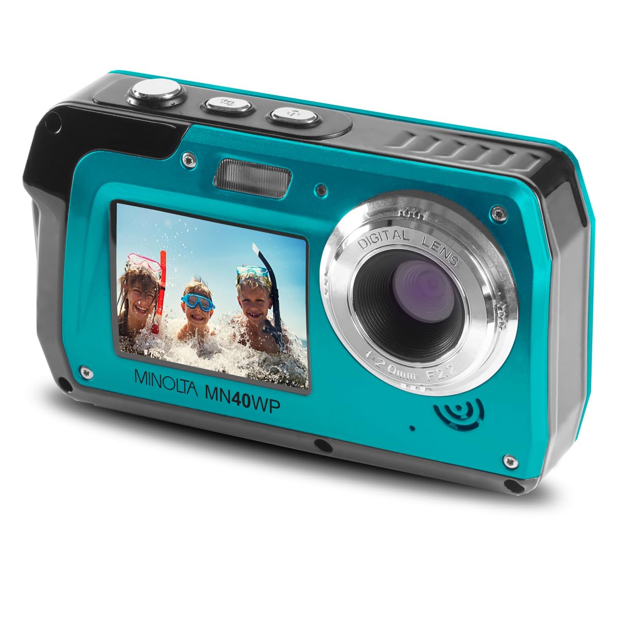 Minolta MN40WP 48 MP / 2.7K Quad HD Waterproof Digital Camera w/Dual LCD (Blue)