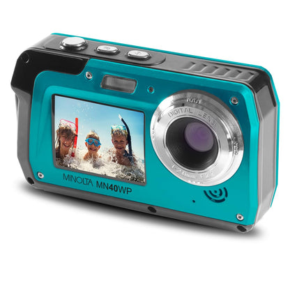 Minolta MN40WP 48 MP / 2.7K Quad HD Waterproof Digital Camera w/Dual LCD (Blue)