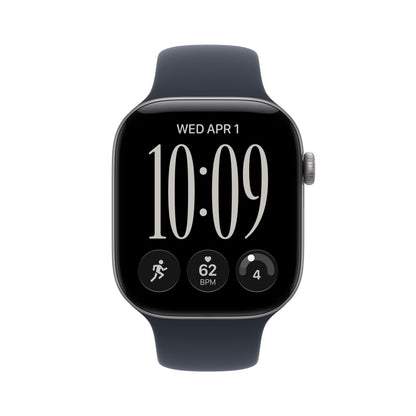 Apple Watch Series 12 GPS 46mm Space Gray Aluminum Case with Navy Blue Sport Band - M/L - MJEJ4LS/A (2026)