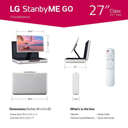 LG 27-in StanbyMe Go 1080p Portable Touchscreen Computer Monitor 27ART10AKPL, Calming Beige