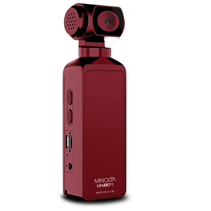 Minolta MN4KP1 4K Ultra HD Pocket Camcorder w/WiFi & Waterproof Housing (Red)