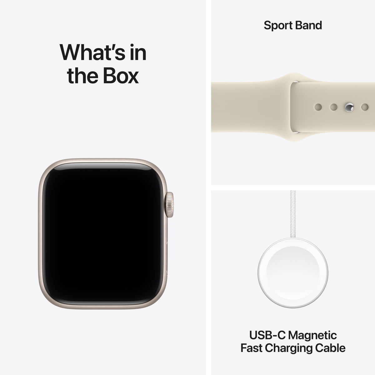 Apple Watch SE 3 GPS 44mm Starlight Aluminum Case with Sand Sport Band - S/M - MJL34LW/A (2026)
