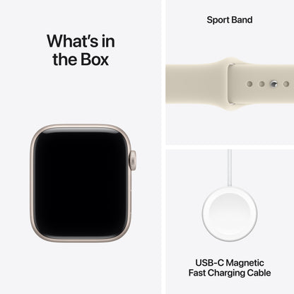 Apple Watch SE 3 GPS 44mm Starlight Aluminum Case with Sand Sport Band - S/M - MJL34LW/A (2026)