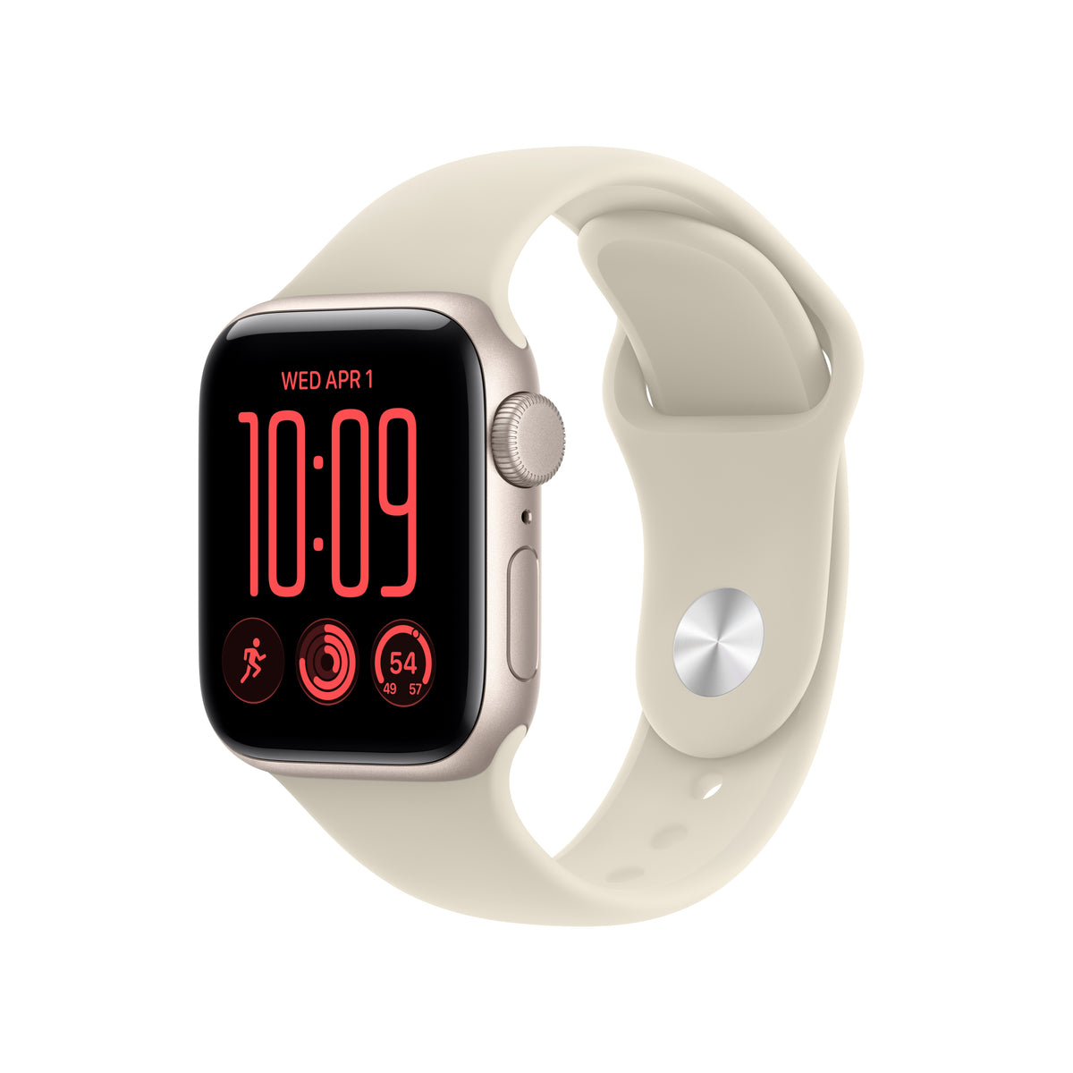 Apple Watch SE 3 GPS 40mm Starlight Aluminum Case with Sand Sport Band - M/L - MJKW4LW/A (2026)