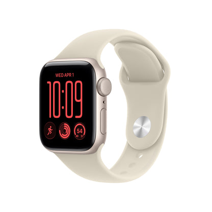 Apple Watch SE 3 GPS 40mm Starlight Aluminum Case with Sand Sport Band - M/L - MJKW4LW/A (2026)