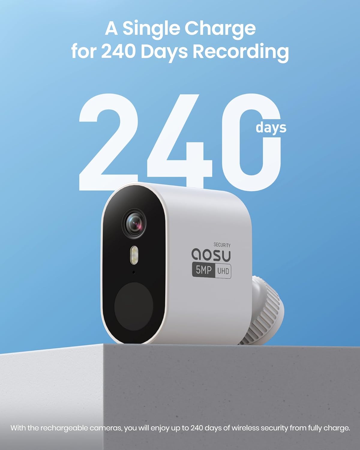AOSU Security Cameras Wireless Outdoor, 5MP Ultra HD WiFi Home System,