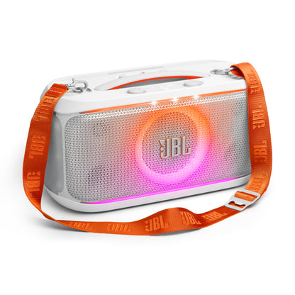 JBL Party Box On The Go 2 Bluetooth Speaker - w/ AI enhanced microphone - White