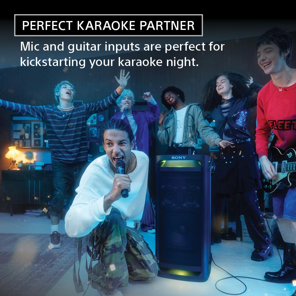 Sony ULT Tower 9 Bluetooth Karaoke Party Speaker with Powerful Bass, 360° Sound and Party Lights, 25 Hour Battery (SRSULT900)