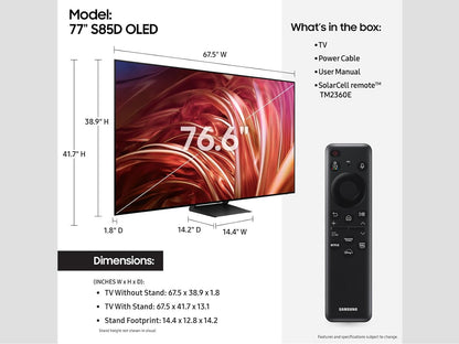 Samsung 77-in S85D OLED Smart TV - QN77S85DAEXZA (2024)