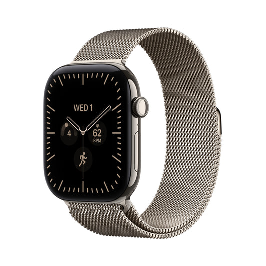 Apple Watch Series 12 GPS + Cellular 46mm Natural Titanium Case with Natural Milanese Loop - M/L - MJGQ4LS/A (2026)
