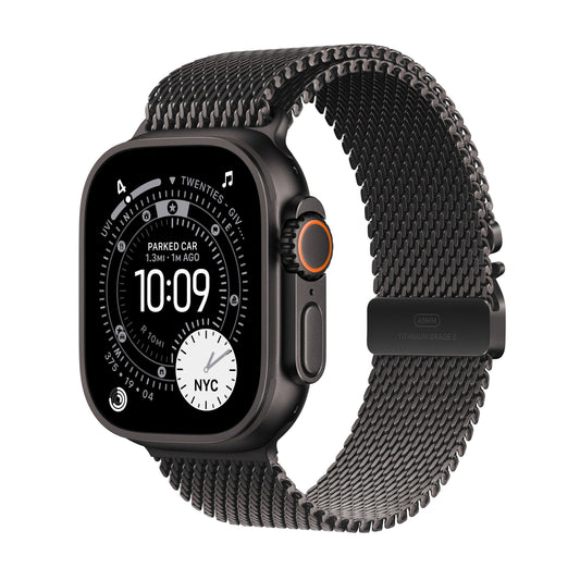 Apple Watch Ultra 3 GPS + Cellular 49mm Black Titanium Case with Black Titanium Milanese Loop - Large - MF1T4LW/A - (Fall 2025)