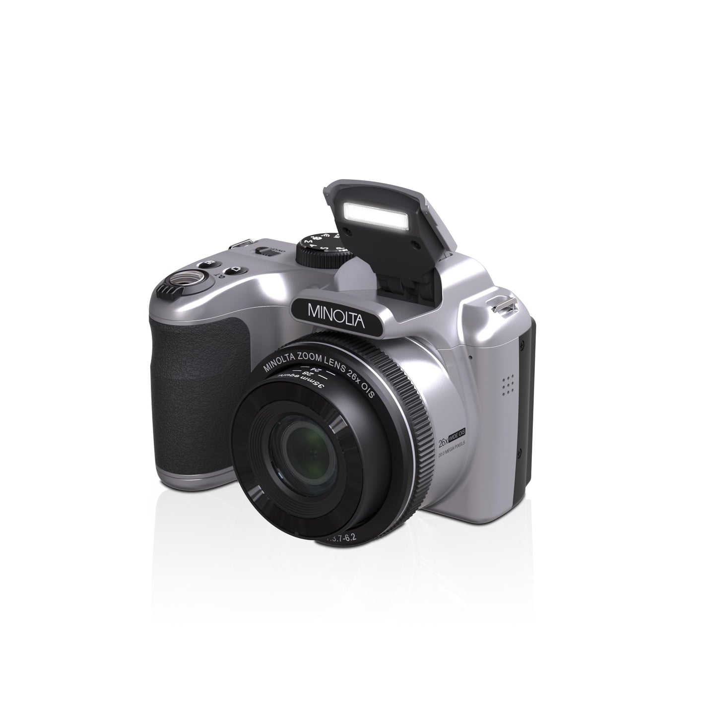 Minolta MN26Z 20 MP / 1080P FHD Bridge Digital Camera w/26x Optical Zoom (Silver)