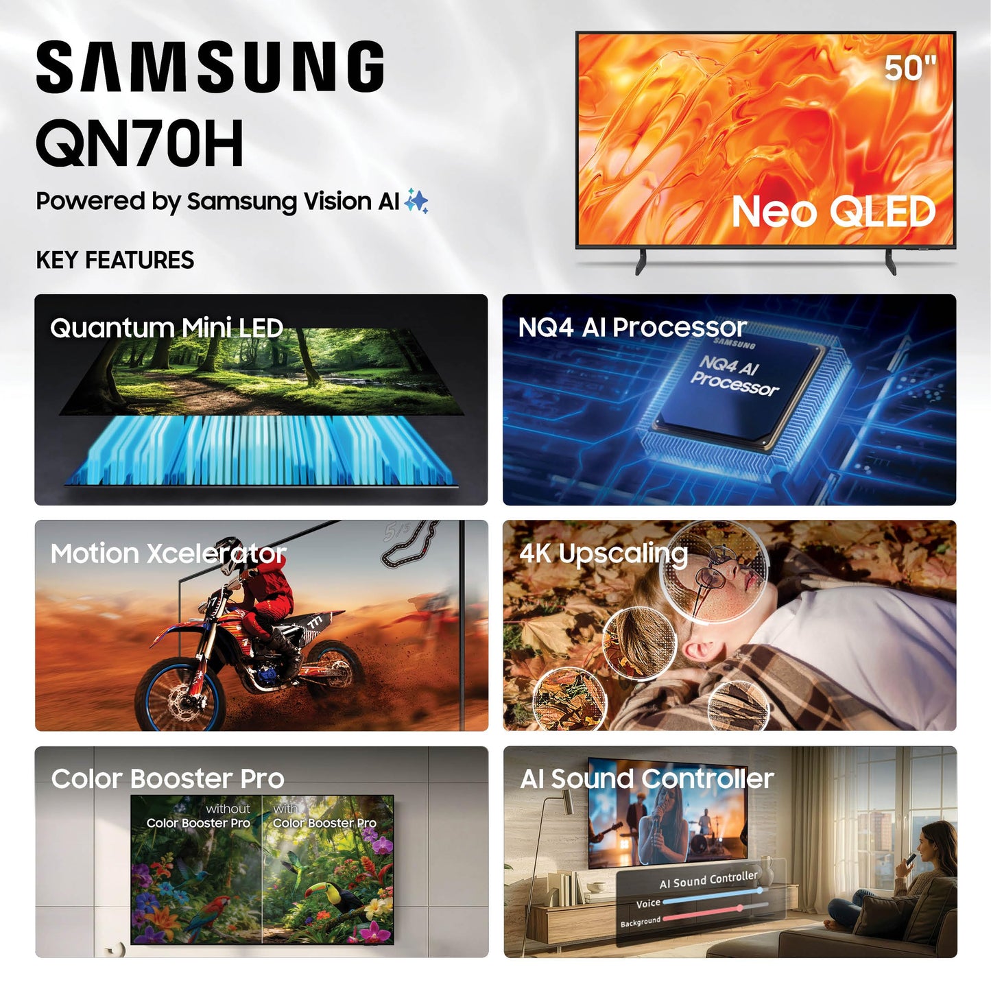 Samsung QN70H 50-in NeoQLED TV - QN50QN70HAFXZA (2026)