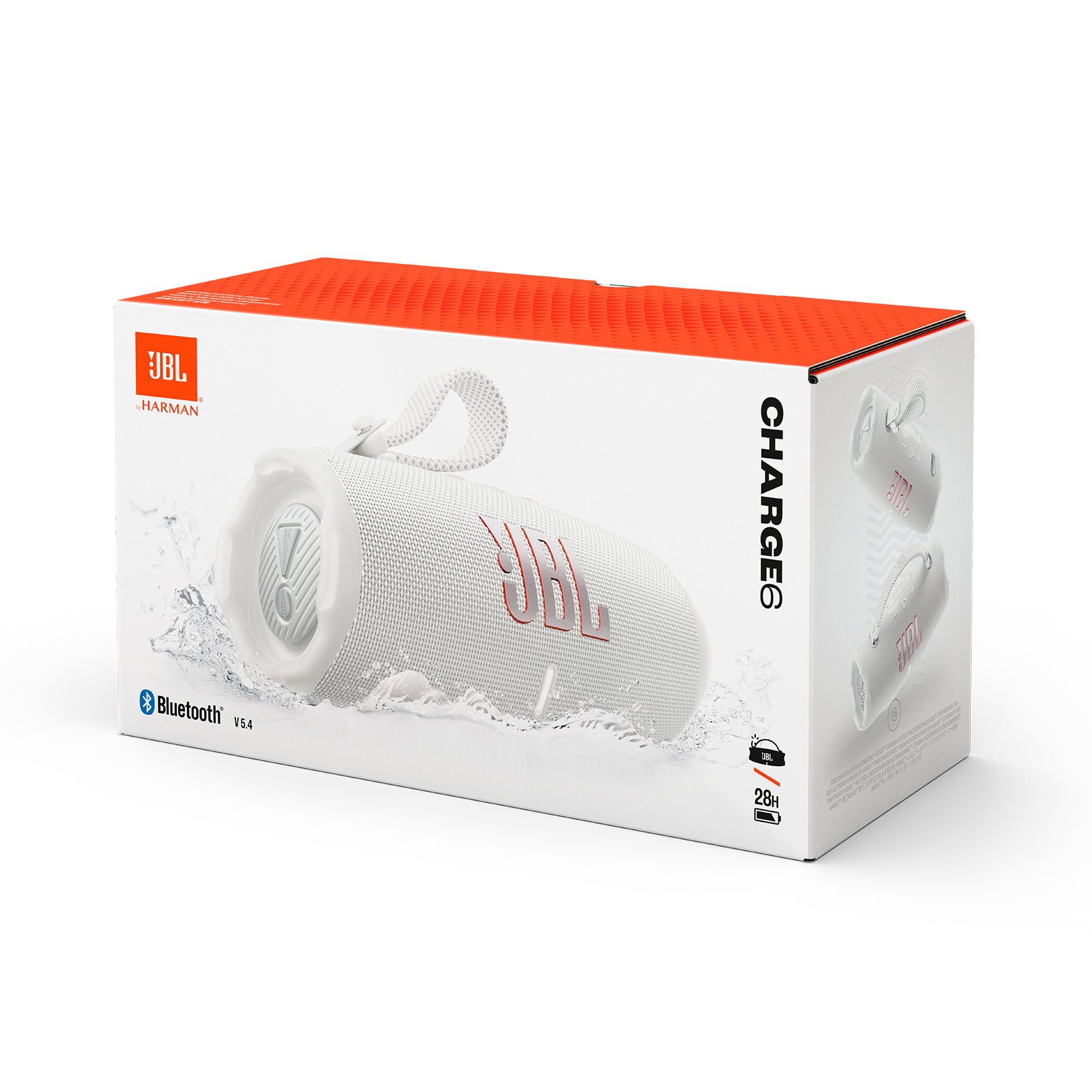 JBL Charge 6 Portable Bluetooth Speaker - White