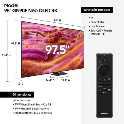 Samsung 115-in QN90F Neo QLED 4K Quantum HDR+ LED TV - QN115QN90FFXZA (2025)