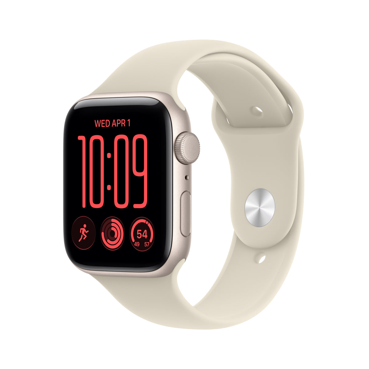 Apple Watch SE 3 GPS 44mm Starlight Aluminum Case with Sand Sport Band - M/L - MJL54LW/A (2026)
